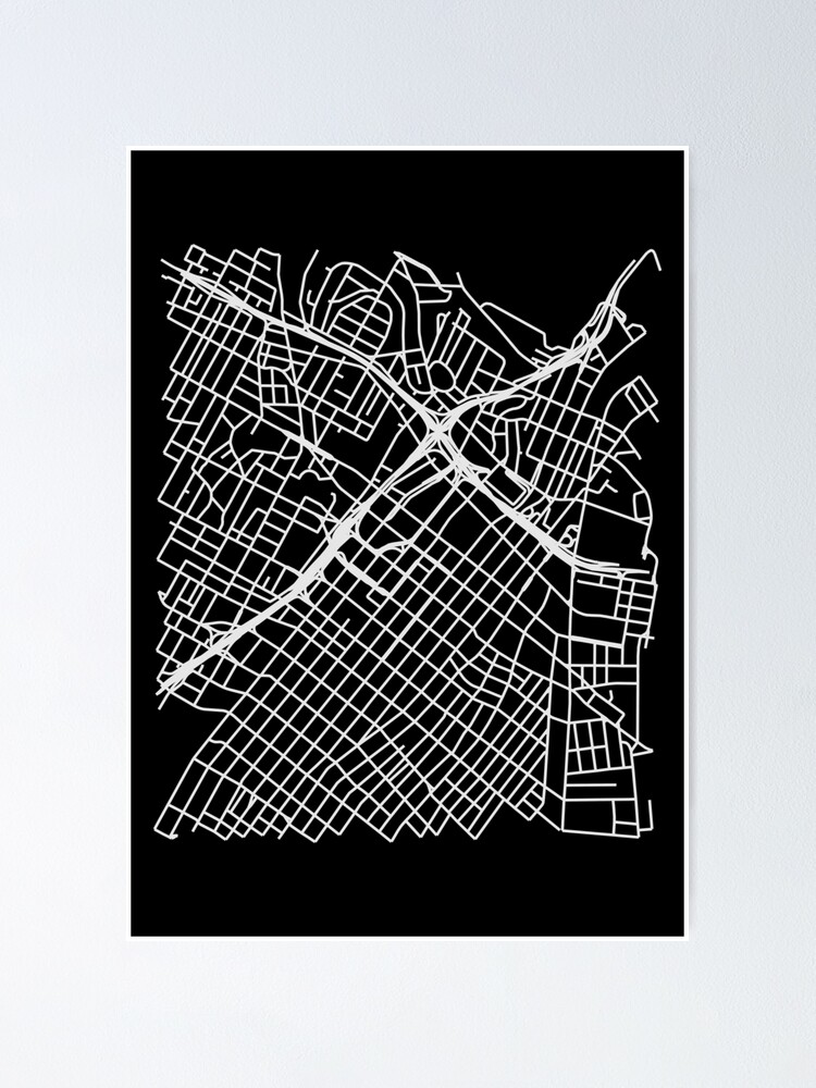 Alternate view of Bunker Hill, LA, USA Street Network Map Graphic Poster