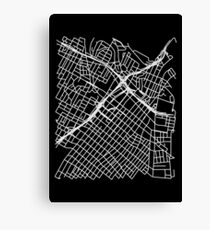 Bunker Hill, LA, USA Street Network Map Graphic Canvas Print