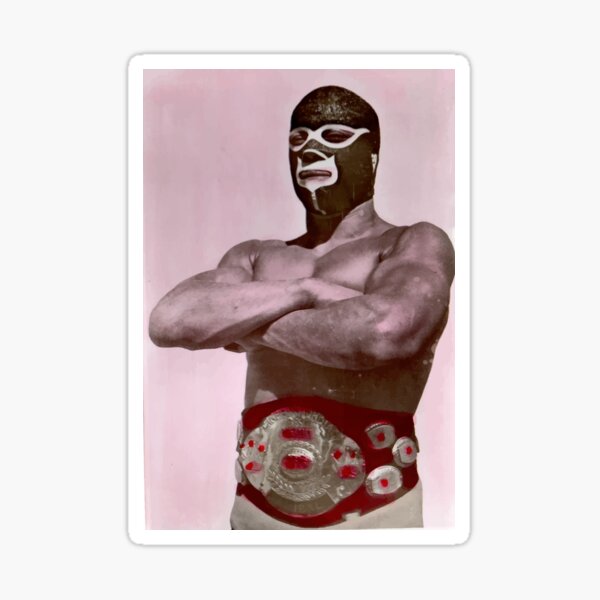 Vista previa del artículo con la obra «Luchador enmascarado», diseñado y vendido por nowherenoplace.