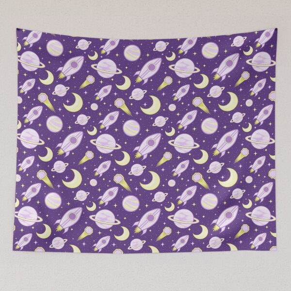 Item preview, Outer Space Galaxy With Planets/Rocketships (Purple) designed and sold by HoneypotHarbor.