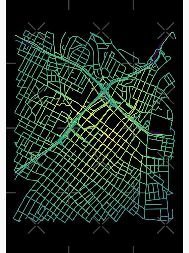 Bunker Hill, LA, USA Colored Street Network Map Graphic by ramiro