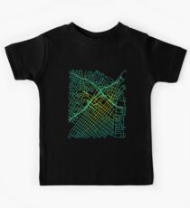 Bunker Hill, LA, USA Colored Street Network Map Graphic Kids Tee