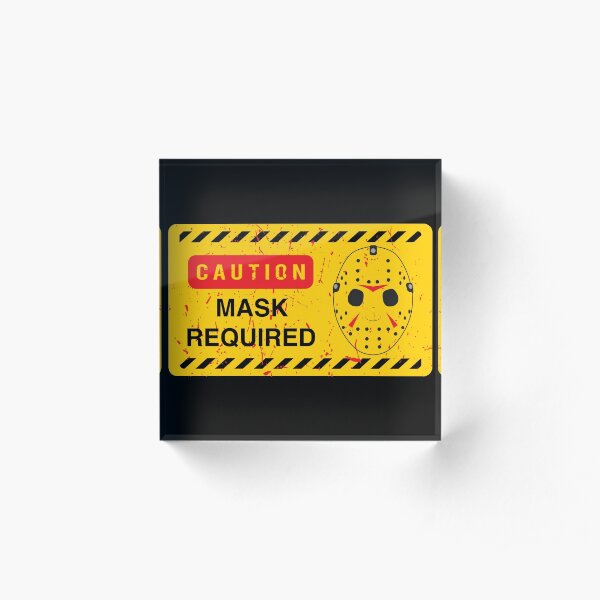 Caution Jason Land Acrylic Block