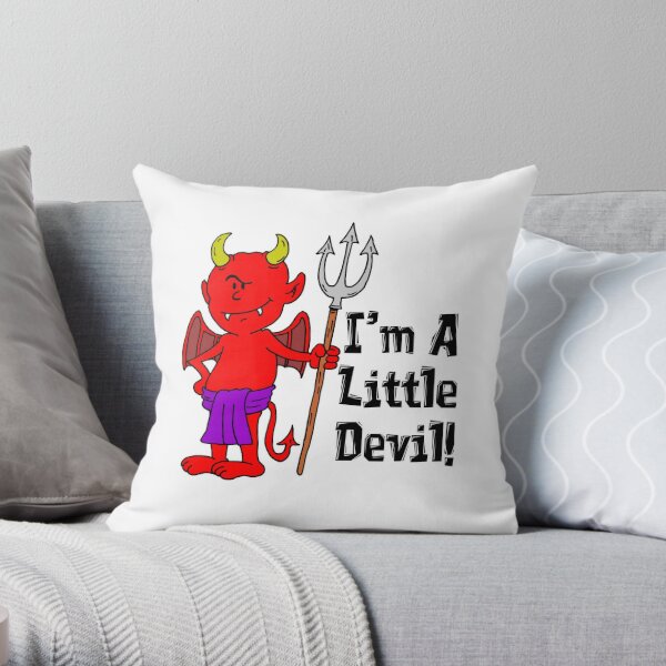 Cute Floating Devil Horns Roblox Devil Girl Pillows Cushions Redbubble