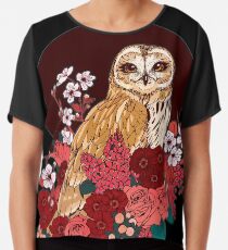 Owl Floral Eclipse Chiffon Top
