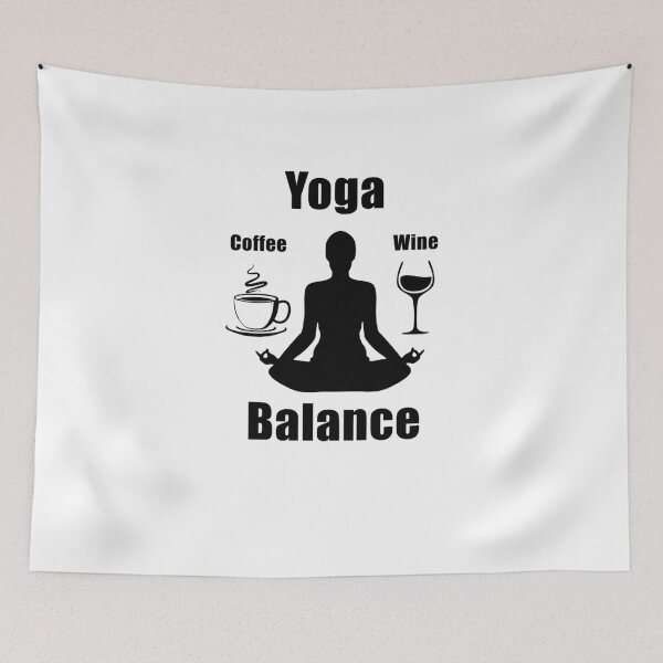 Item preview, Yoga Balance Wine And Coffee V2 designed and sold by TeeTimeGuys.