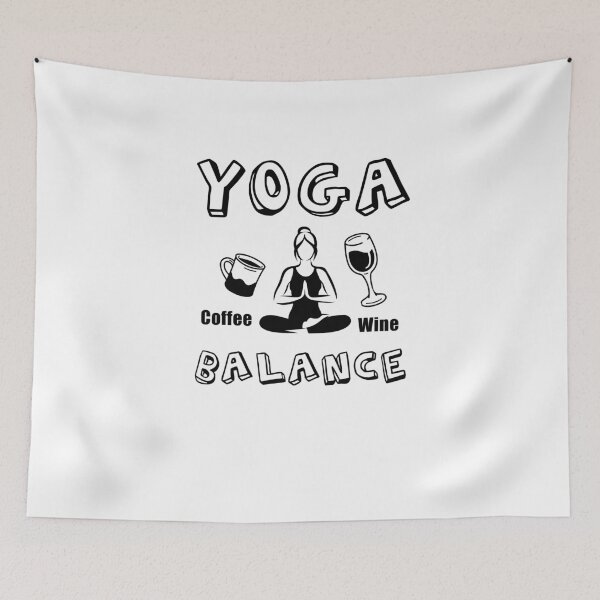 Item preview, Yoga Balance Wine And Coffee V3 designed and sold by TeeTimeGuys.