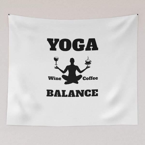 Item preview, Yoga Balance Wine And Coffee V4 designed and sold by TeeTimeGuys.