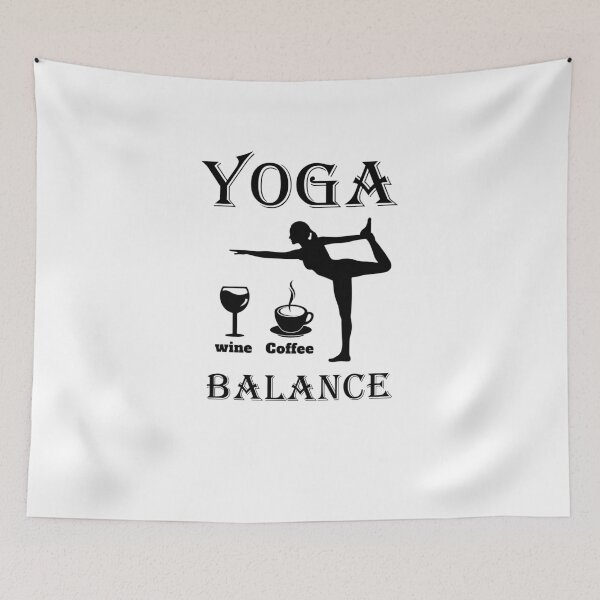 Item preview, Yoga Balance Wine And Coffee V5 designed and sold by TeeTimeGuys.
