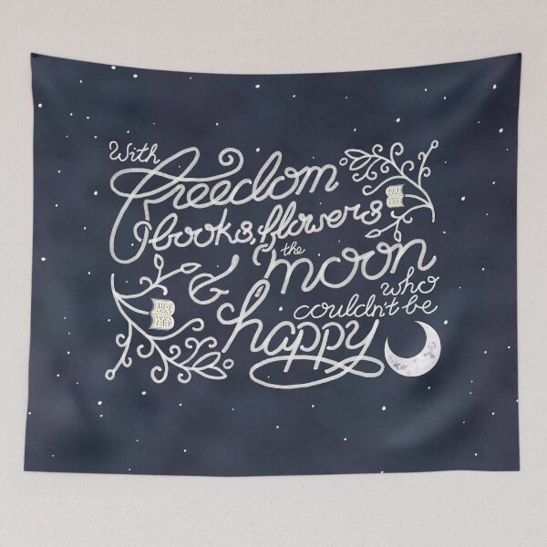 Item preview, Oscar Wilde Moon Books Quote Calligraphy Stars designed and sold by arosecast.