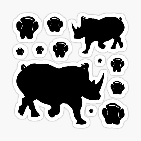 White Rhinoceros Sticker