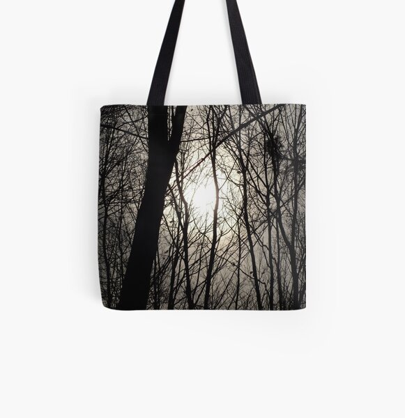 Trees in Shadow All Over Print Tote Bag