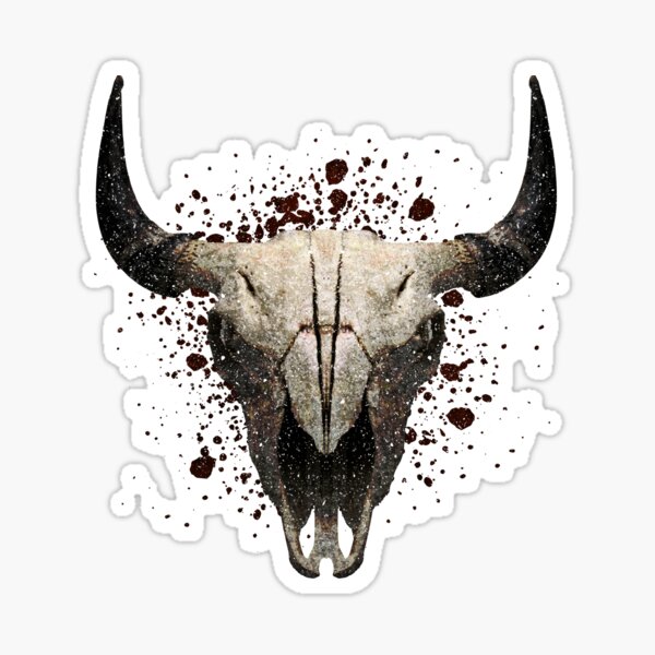 &ldquo;Buffalo Skull Horn&rdquo; Sticker for Sale by grafoxdesigns | Redbubble