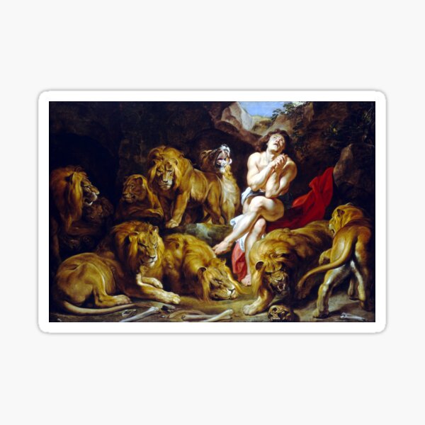 Sir Peter Paul Rubens Daniel in the Lions' Den Sticker