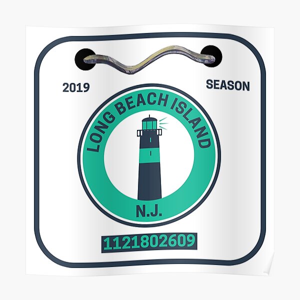 "Long Beach Island New Jersey Beach Badge" Poster by fearcity Redbubble