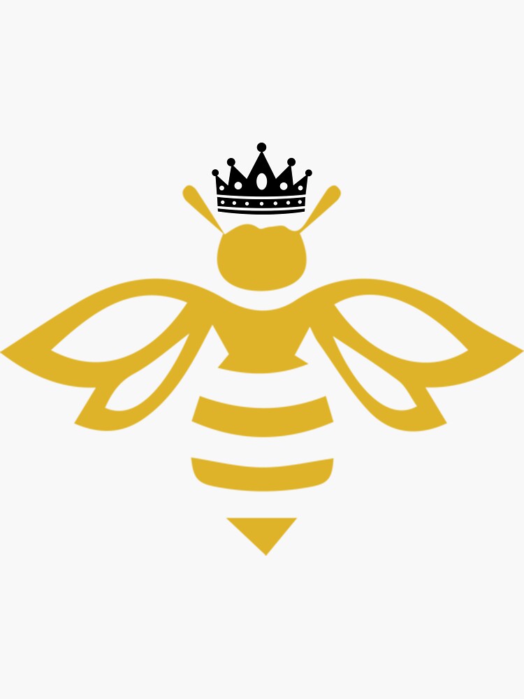 "Queen B - Queen Bee With a Crown T shirt" Sticker by ...