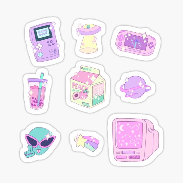 Pastel Aesthetic Stickers Redbubble - 80s aesthetic stickers roblox