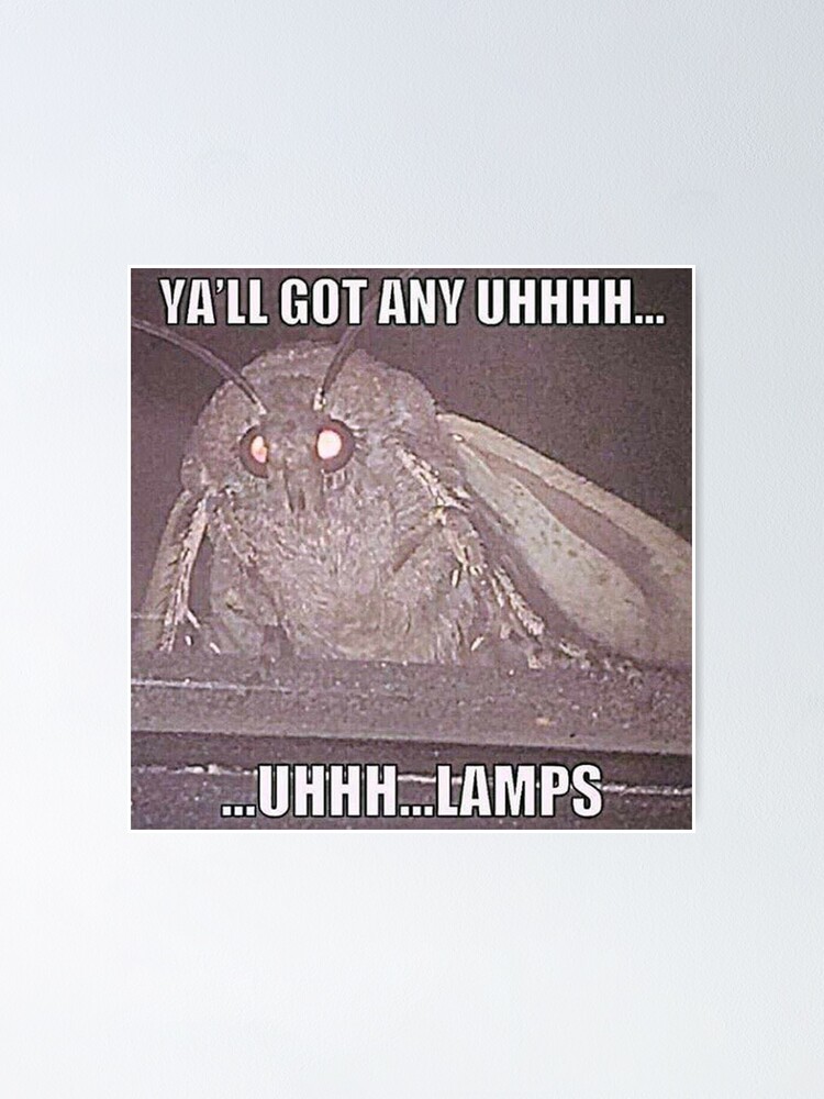 "Moth lamp post meme " Poster by ricemann Redbubble