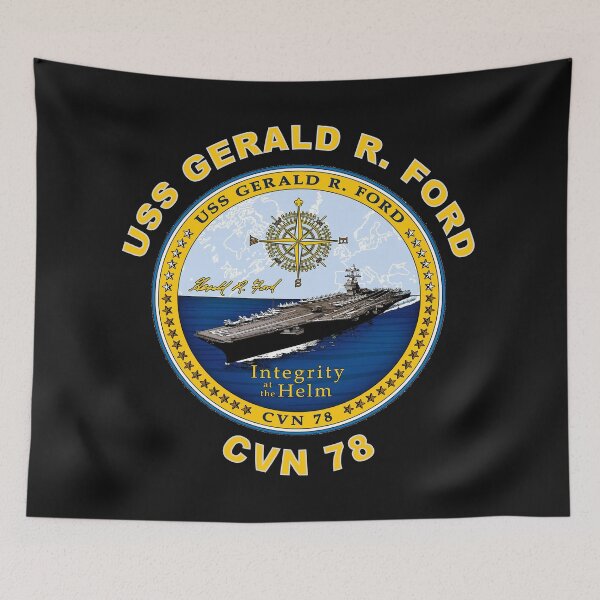 Item preview, USS Gerald R. Ford (CVN-78) Crest for Dark Colors designed and sold by Nikki SpaceStuffPlus.