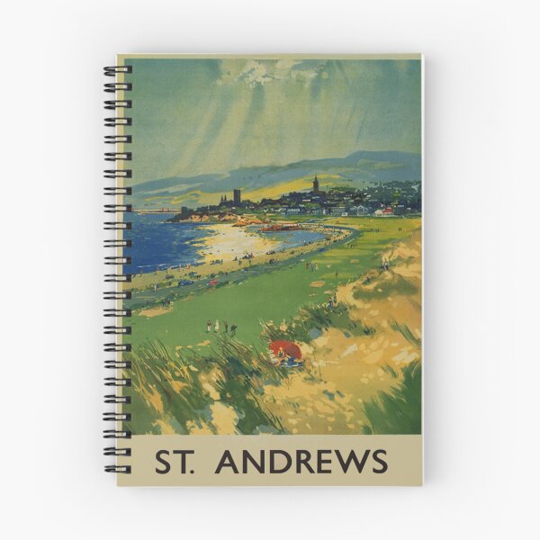 Item preview, St. Andrews Scotland Vintage Travel Poster designed and sold by vintagevivian.