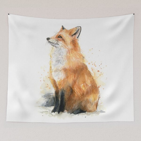 Item preview, Watercolor Fox Painting designed and sold by Olga Shvartsur.