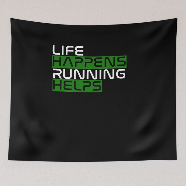 Item preview, Funny Life Happens Running Helps Fitness Cardio Runner Shirt designed and sold by LookTwice.
