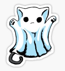 Cute Boo Ghost Cat Halloween Sticker