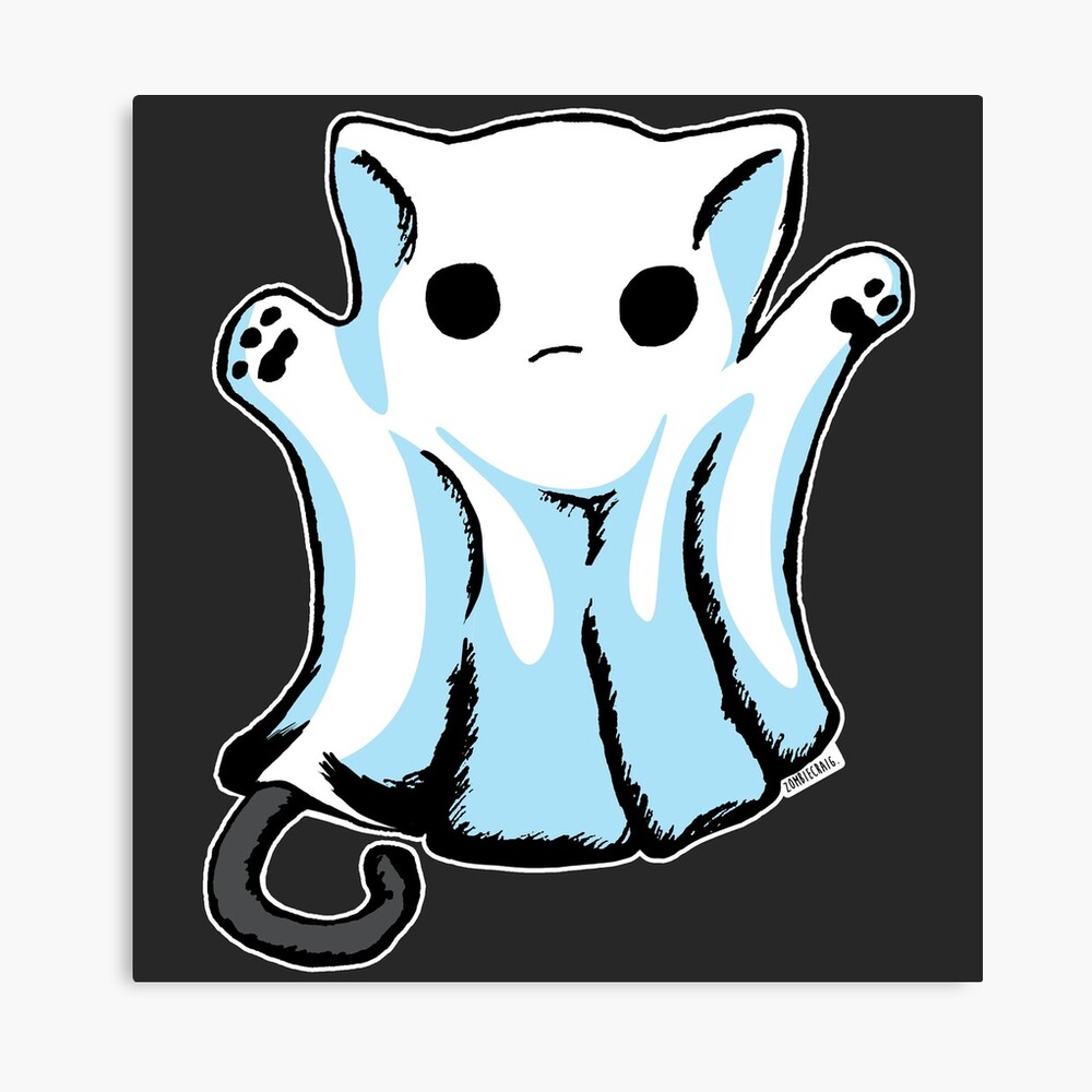 Impression Photo Halloween Mignon Chat Fantome Boo Par Zombiecraig Redbubble