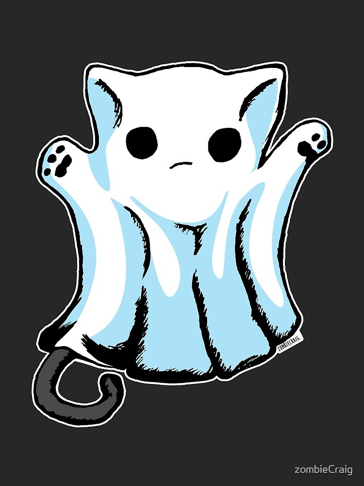 Cute Boo Ghost Cat Halloween by zombieCraig