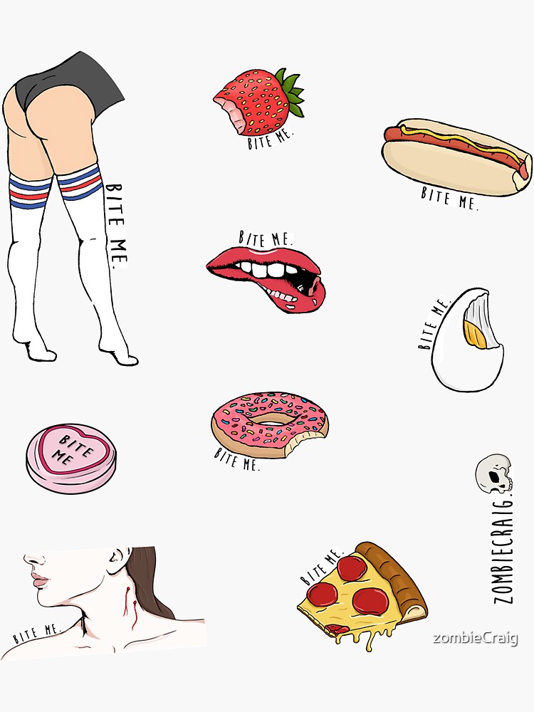 Bite Me. by zombiecraig. Sticker Collection x9 by zombieCraig