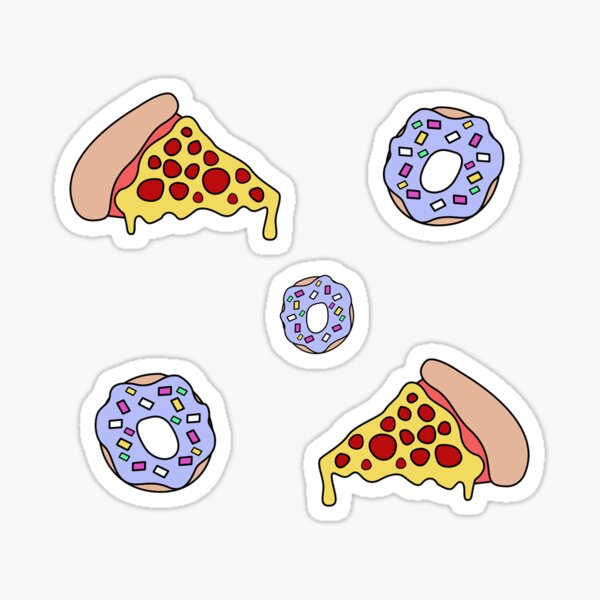 Pizza Night Stickers Redbubble - watch clip donut the dog roblox five nights at freddy s