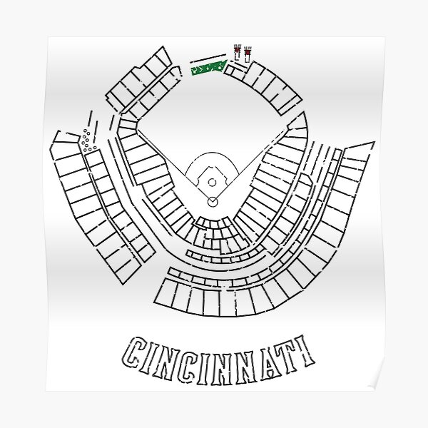 Cincinnati Reds Baseball Poster Great American Map Stadium -  Ireland