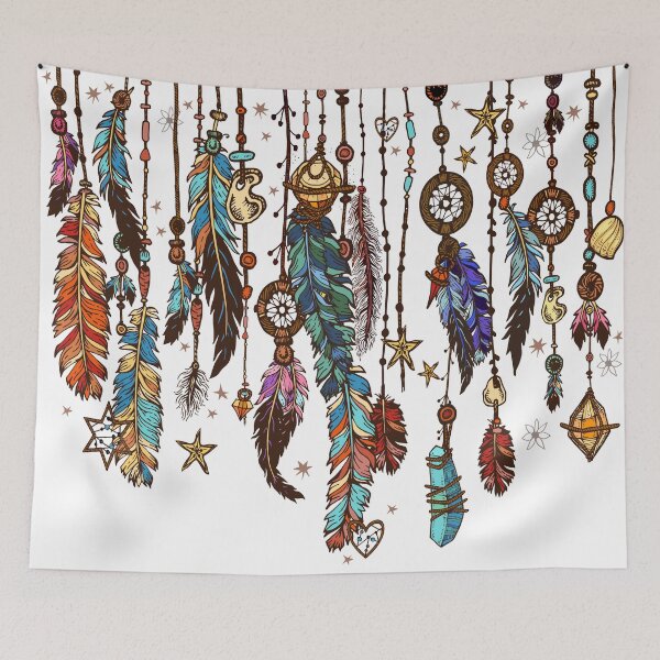 Item preview, Feathers and crystals in aztec style designed and sold by christineiris.