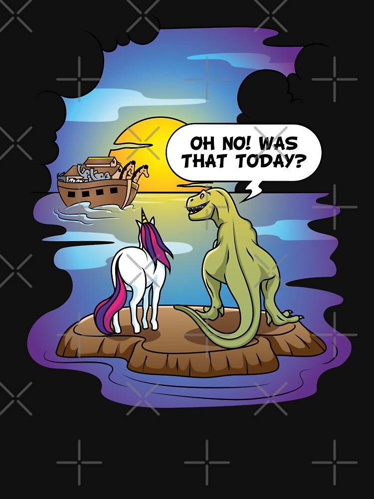 "Cute Unicorn Dinosaur Noahs Ark Pun Gift T-shirt" T-shirt by nerdninja | Redbubble