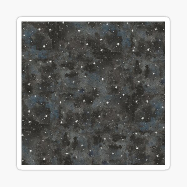 Watercolor Starry Night Black Black Robayre Sticker