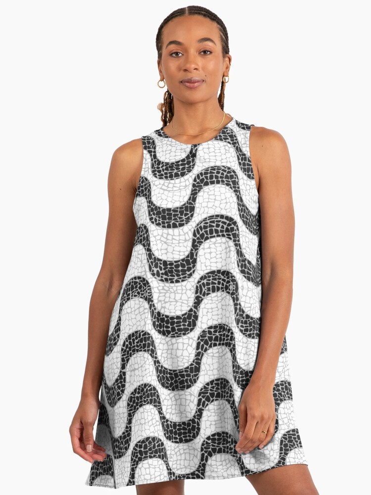 The Magic of Copacabana: Sidewalk Theme Rio de Janeiro A-Line Dress
