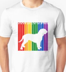 Funny Cute Rainbow Dogue de Bordeaux Dog Unisex T-Shirt