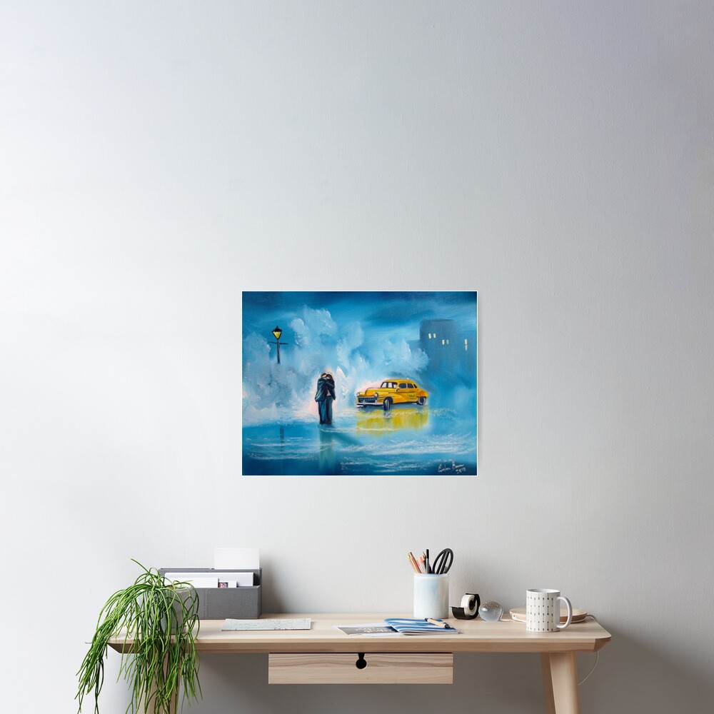 The reunion RAINY DAY COUPLE YELLOW TAXI CAB Poster