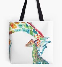 Giraffe Mommy and Baby Tote Bag