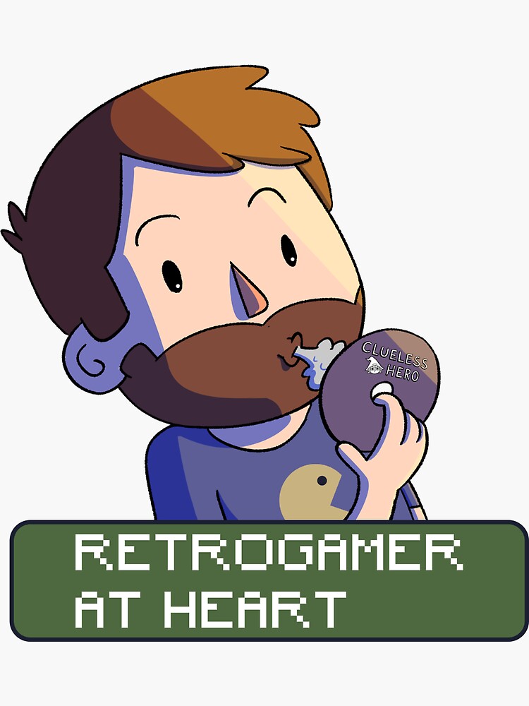 Thumbnail 3 of 3, Sticker, Retrogamer at heart designed and sold by Clueless-Hero.