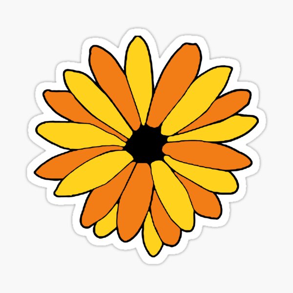 Item preview, orange and golden yellow daisy flower with petals design designed and sold by julieiluj.