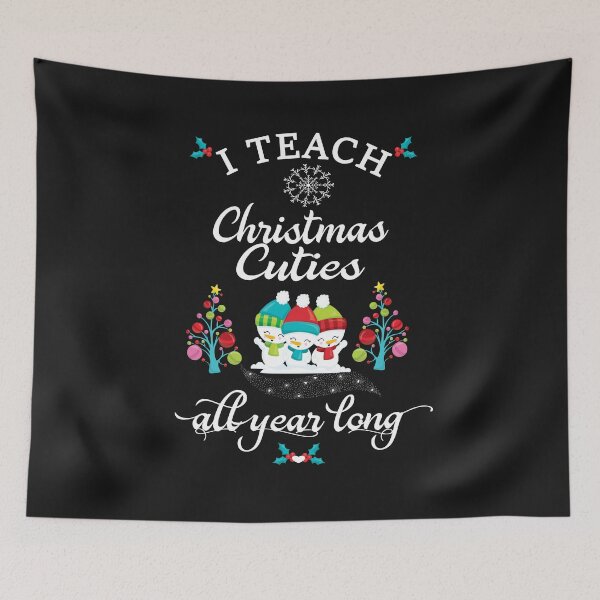Aperçu de l'œuvre Cadeau de Noël pour enseignant J'enseigne les enfants de Noël tout au long de l'année créée et vendue par Sapphire Star.