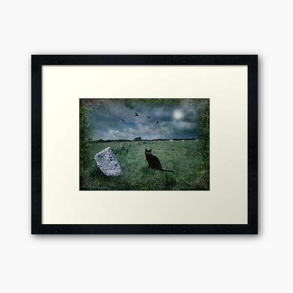 Cornish Black Cat Framed Art Print