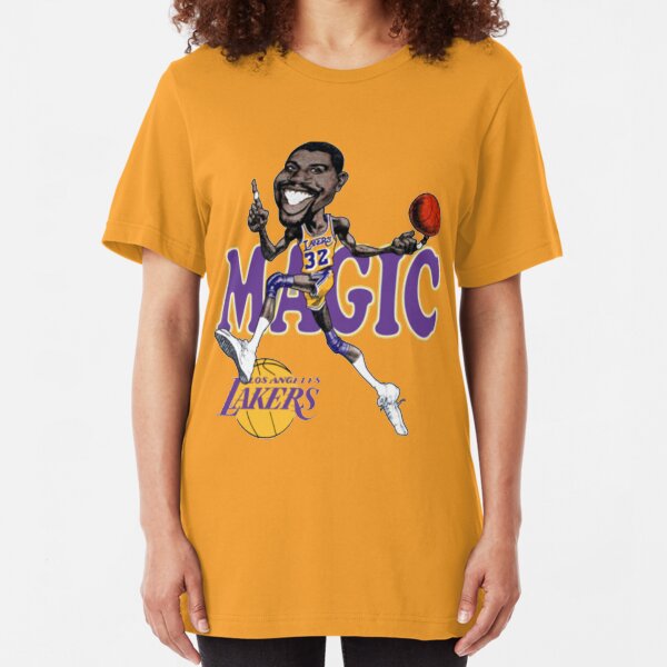 Magic Johnson Retro Cartoon T Shirt Slim Fit T-Shirt