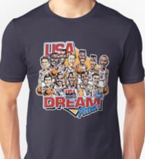 USA-Traumteam-Retro- Karikatur getragenes Blick-T-Shirt Slim Fit T-Shirt