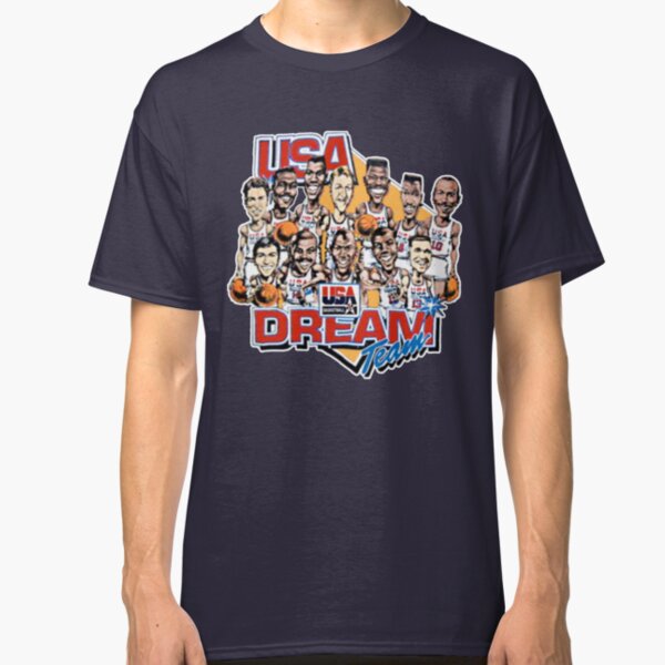 Usa Dream Team Retro Cartoon Worn Look T Shirt Classic T-Shirt