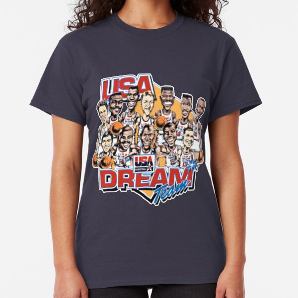 Usa Dream Team Retro Cartoon Worn Look T Shirt Classic T-Shirt
