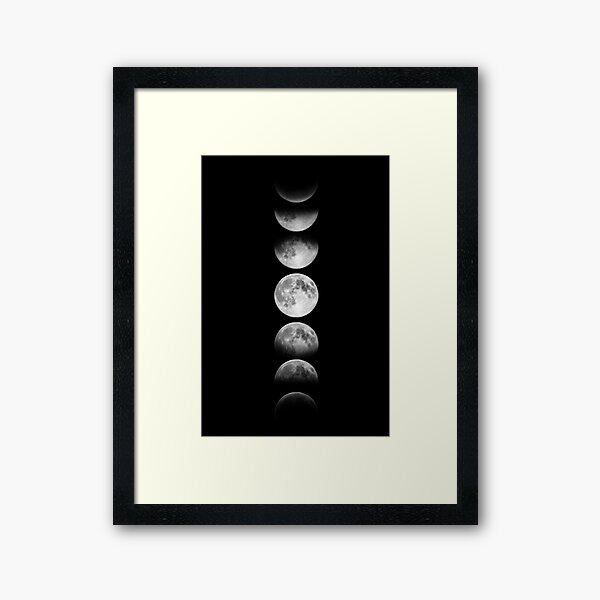 Phases of the Moon - White Framed Art Print