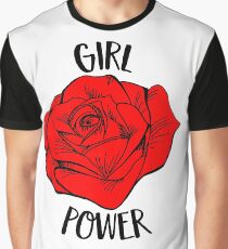 Girl Power Gift For Woman Cool Red Rose Feminist Gift Graphic T-Shirt