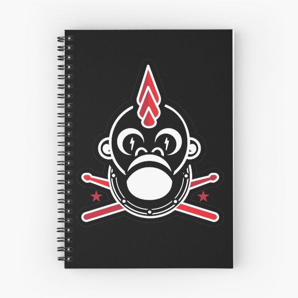 Item preview, Punk Monkey with Spike Mohawk Drumsticks Stars Lightning Bolt Eyes designed and sold by J Teachey.